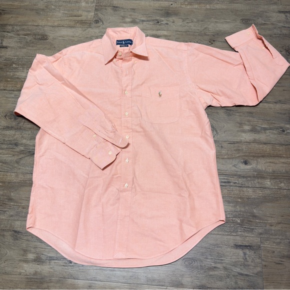 Ralph Lauren CLASSIC FIT Button Down Shirt, Salmon Orange Size Large - Picture 1 of 11